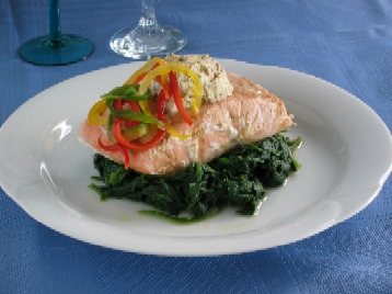 Salmon Fillets With Quark And Spinach
