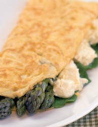 Ricotta, Spinach, Ham and Asparagus Omelette